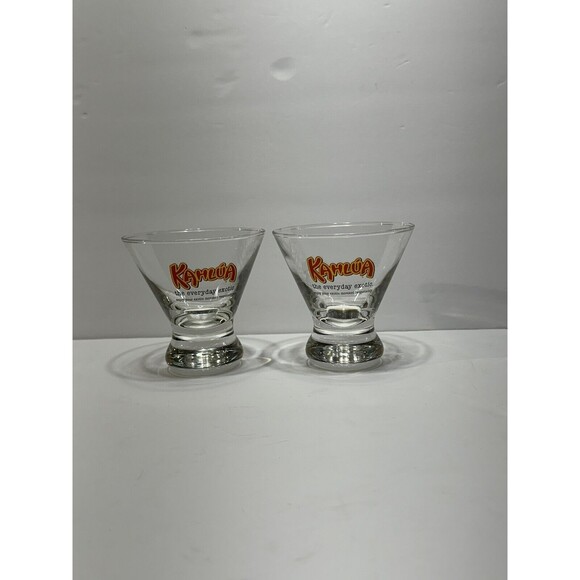 Set of 2 Kahlua Liqueur 6 oz Cocktail Glasses "The Everyday Exotic" 3-3/4" Tall - Picture 12 of 12